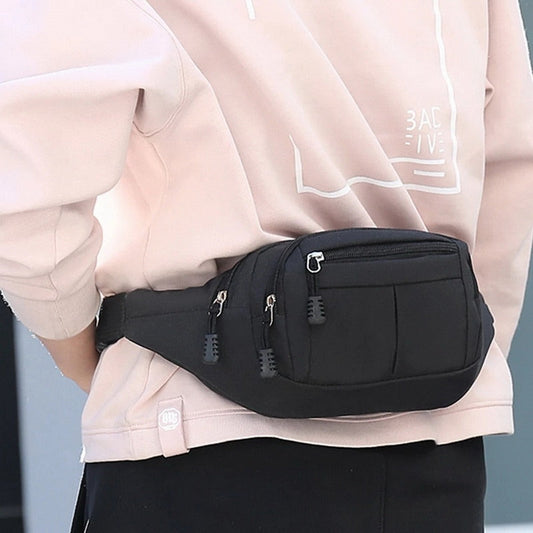 Realaiot Fashion Men Women Waist Bag Casual Fanny Pack Purse Large Phone Belt Bag Pouch Canvas Outdoor Travel Phone Bag Banana Hip Bags