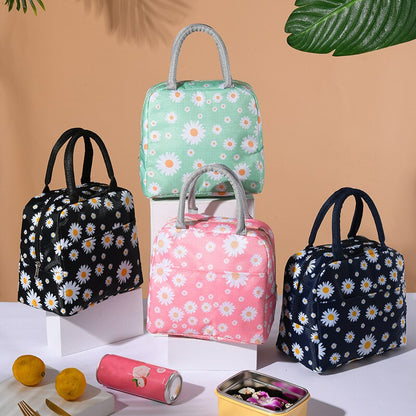 4-Colour Nylon Portable Zipper Waterproof Lunch Box Bags Multifunction Thermal Insulated Fresh Cooler Bags Food Picnic Container