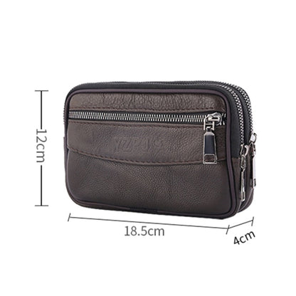 Realaiot Fashion Men Multi-function PU Leather Fanny Waist Bag Casual Mobile Phone Purse Pocket Male Outdoor Travel Sports Belt Bum Pouch