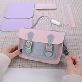 Cyflymder New Diy Handmade Bag Cambridge Style Hand Stitching With Sewing Tools Handel Shoulder Bag Accessories Pu Leather Adjustable