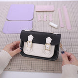 Cyflymder New Diy Handmade Bag Cambridge Style Hand Stitching With Sewing Tools Handel Shoulder Bag Accessories Pu Leather Adjustable