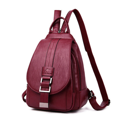 Realaiot Hot Women Leather Backpacks Female Vintage Backpack For Teenage Girls School Chest Bag Travel Bagpack Ladies Sac A Dos Back Pack