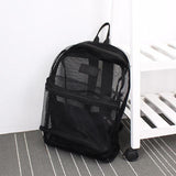 Realaiot Fashion Women Transparent Backpack  Mesh Backpack For Boys And Girls Light Weight Rucksack Travel Shoulder Bag
