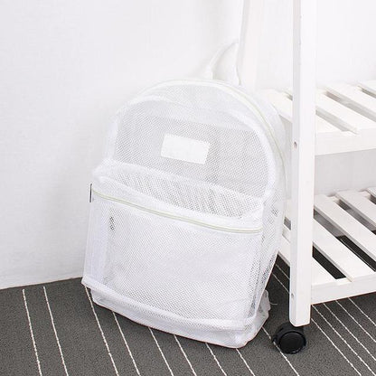 Realaiot Fashion Women Transparent Backpack  Mesh Backpack For Boys And Girls Light Weight Rucksack Travel Shoulder Bag