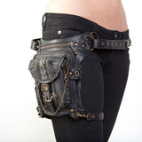 Realaiot Steampunk Waist Leg Bags Women Men Victorian Style Holster Bag Motorcycle Thigh Hip Belt Packs Messenger Shoulder Bags