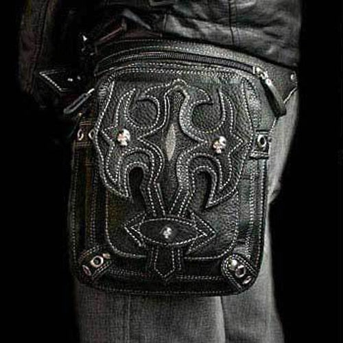 Realaiot Steampunk Waist Leg Bags Women Men Victorian Style Holster Bag Motorcycle Thigh Hip Belt Packs Messenger Shoulder Bags